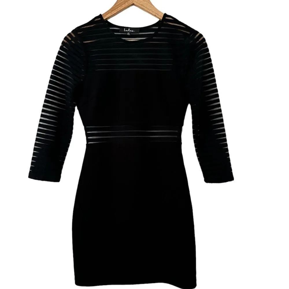 LULU'S Perfect Mesh Black bodycon EUC